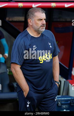 BARCELONA - AUG 8: Ange Postecoglou in Aktion während des Joan Gamper Trophy-Spiels zwischen FC Barcelona und Tottenham auf der Estadi Olimpic Lluis Compa Stockfoto