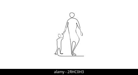 Strichzeichnungen werden fortgesetzt, wenn Vater und Sohn Händchen halten. Stock Vektor