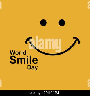 Vektor für das Weltlächeln in gelben Farben Stock Vektor