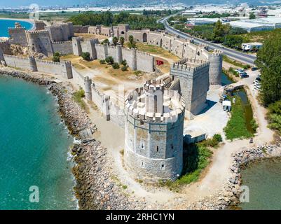 Luftaufnahme von Mamure Castle oder Anamur Castle in Anamur Town, Türkei Stockfoto