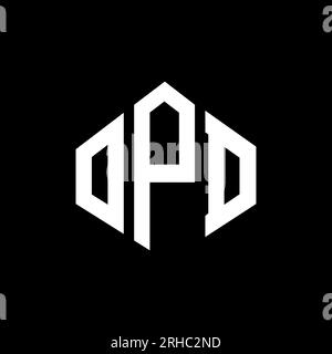 Logo mit OPD-Buchstaben und Polygonform. OPD-Polygon- und würfelförmiges Logo. OPD-sechseckige Vektorvorlage in Weiß und Schwarz. OPD monogr Stock Vektor