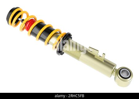Stoßdämpfer, 3D-Rendering auf weißem Hintergrund isoliert Stockfoto