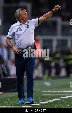 Cheftrainer Feralpisalo Stefano Vecchi während des Spiels der Coppa Italia Turin FC gegen Feralpisalo im Olimpic Stadium Grande Torino in Turin, Italia Soccer (Cristiano Mazzi/SPP). Guthaben: SPP Sport Press Photo. Alamy Live News Stockfoto