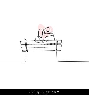Verlieben Sie sich in eine Vektordarstellung für das kontinuierliche Zeichnen mit einer Linie Stock Vektor