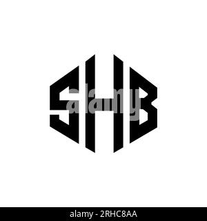 SHB-Logo in Polygonform. SHB-Polygon- und würfelförmiges Logo. SHB sechseckige Vektor-Logo-Vorlage in Weiß und Schwarz. SHB Monogr Stock Vektor