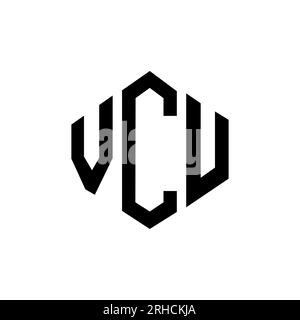 Logo mit VCU-Buchstaben und Polygonform. VCU-Polygon- und würfelförmiges Logo. VCU sechseckige Vektor-Logo-Vorlage in Weiß und Schwarz. VCU monogr Stock Vektor