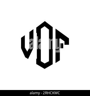 Logo mit VDF-Buchstaben und Polygonform. VDF-Polygon- und würfelförmiges Logo. VDF-sechseckige Vektor-Logo-Vorlage in Weiß und Schwarz. VDF Monogr Stock Vektor