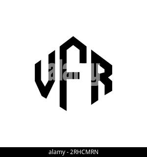 Logo mit VFR-Buchstaben und Polygonform. VFR-Polygon- und würfelförmiges Logo. VFR-sechseckige Vektor-Logo-Vorlage in Weiß und Schwarz. VFR Monogr Stock Vektor