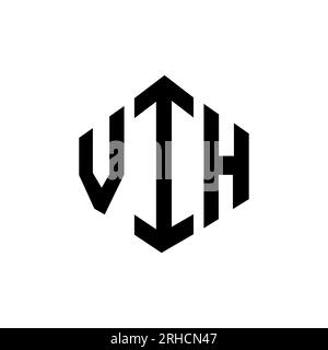 Logo mit VIH-Buchstaben und Polygonform. VIH-Polygon- und würfelförmiges Logo. VIH sechseckige Vektor-Logo-Vorlage in Weiß und Schwarz. VIH monogr Stock Vektor