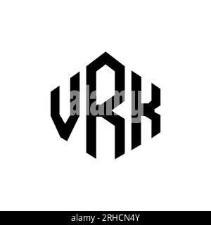 VRK-Logo in Polygonform. VRK-Polygon- und würfelförmiges Logo. VRK-sechseckige Vektor-Logo-Vorlage in Weiß und Schwarz. VRK Monogr Stock Vektor