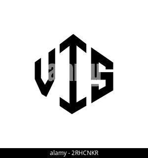 VIS-Logo mit Polygonform. VIS-Polygon- und würfelförmiges Logo. VIS sechseckige VEKTOR-Logo-Vorlage in Weiß und Schwarz. VIS monogr Stock Vektor