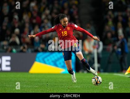 August 15 2023: Salma Paralluelo (Spanien) kontrolliert den Ball während eines Spiels, AT, . Kim Price/CSM Stockfoto