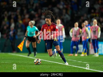 August 15 2023: Salma Paralluelo (Spanien) kontrolliert den Ball während eines Spiels, AT, . Kim Price/CSM Stockfoto