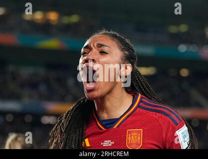 August 15 2023: Salma Paralluelo (Spanien) feiert das erste Tor der Mannschaften während eines Spiels auf der , . Kim Price/CSM Stockfoto