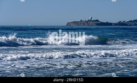 Waves at Half Moon Bay beach. Stock Photo