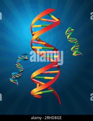 DNA-Symbole mit blauem Hintergrund, Stock Illustration Stock Vektor