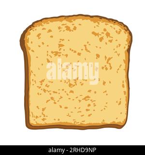 Illustration einer Brotscheibe, Toast, im Zeichentrickstil Stock Vektor