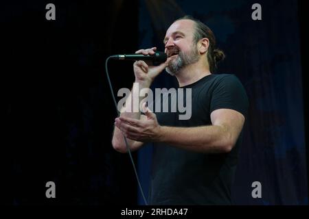 Damian Wilson von Wilson und Wakeman auf der Fairports Cropredy Convention. 10. August 2023 Stockfoto