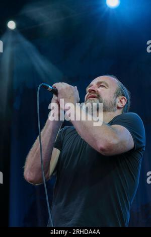 Damian Wilson von Wilson und Wakeman auf der Fairports Cropredy Convention. 10. August 2023 Stockfoto