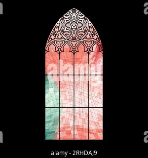 Glasmosaik der Kirche. Abstraktes Farbbild. Stock Vektor