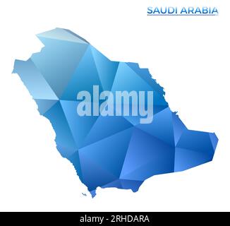 Polygonale Vektor-Karte Saudi-Arabien. Lebhaftes, geometrisches Country in flachem Poly-Stil. Stilvolle Illustration für Ihre Infografiken. Stock Vektor