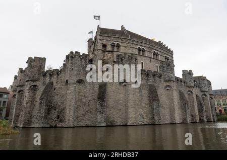 Burg Gravensteen in Gent Stockfoto