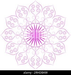 Pinkfarbenes Mandala-Design mit Blumenmuster Stock Vektor