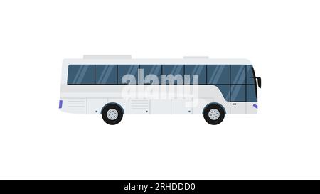 Großer weißer Bus isoliert auf weißem Hintergrund. Stock Vektor