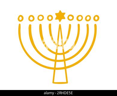 Menorah Hanukkah Shape Illustration Logo Symbol Art Stock Vektor