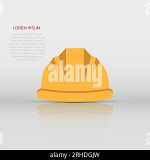 Design-Helm-Ikone in flachem Stil. Vektorgrafik Sicherheitskappe auf isoliertem Hintergrund. Mitarbeiter hat Geschäftskonzept unterzeichnet. Stock Vektor