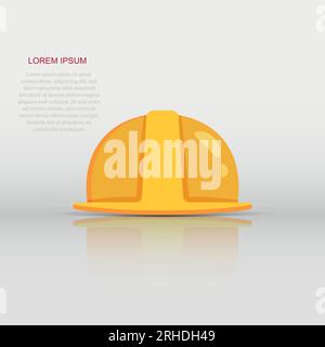 Design-Helm-Ikone in flachem Stil. Vektorgrafik Sicherheitskappe auf isoliertem Hintergrund. Mitarbeiter hat Geschäftskonzept unterzeichnet. Stock Vektor