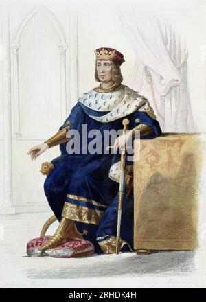 Portrait de Louis XII (1462-1515) - in "Le Plutarque Francais", Ed. Mennechet, 1844-1847 Stockfoto