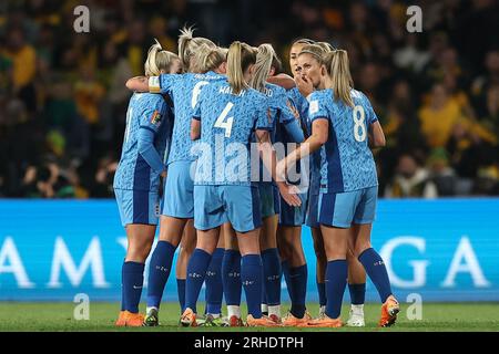 Ella Toone #10 aus England feiert ihr Ziel, es beim Halbfinalspiel der FIFA Women's World Cup 2023 im Stadium Australia, Sydney, Australien, 16. August 2023 (Foto von Patrick Hoelscher/News Images) am 8./16. August 2023 in Sydney, Australien, auf 0-1 zu schaffen. (Foto: Patrick Hoelscher/News Images/Sipa USA) Stockfoto