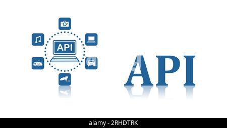 Illustration eines API-Konzepts Stockfoto