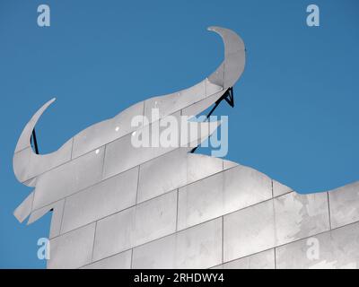 Leiter eines Osborne Bull in Fuengirola, Málaga, Spanien. Stockfoto