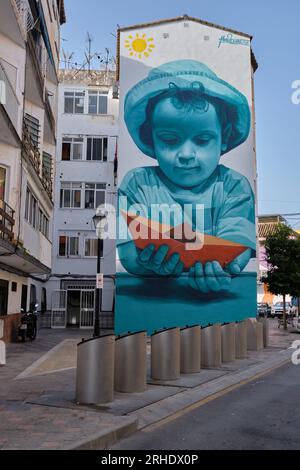 Wandbild im Viertel El Boquetillo, Fuengirola, Málaga, Spanien. Stockfoto