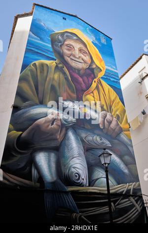 Wandbild im Viertel El Boquetillo, Fuengirola, Málaga, Spanien. Stockfoto