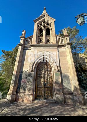 Die grabkapelle des chilenischen Politikers und Schriftstellers Benjamin Vicuña Mackenna am Cerro Santa Lucia in Santiago, Chile. Stockfoto