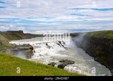 Gullfoss-Wasserfall im Isländischen Goldenen Kreis Stockfoto