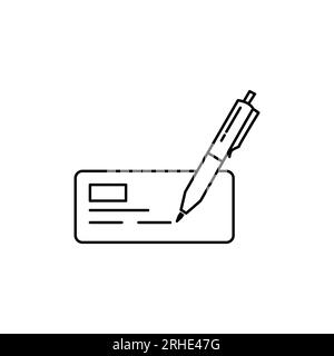 Bankscheck-Symbol. Dünne Linienzeichen für Designlogo, Visitenkarte usw. Ein hochwertiges Symbol für Webdesign oder mobile App. Stock Vektor