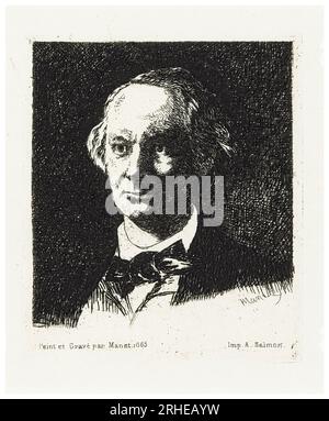 Charles Baudelaire (1821-1867), französischer Dichter, Portraitätzung von Edouard Manet, 1865 Stockfoto