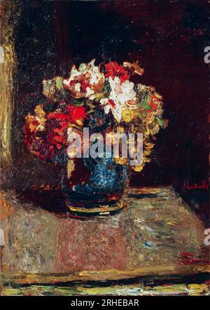 Adolphe Monticelli, Bouquet, Stillleben in Öl an Schalttafel, ca. 1875 Stockfoto