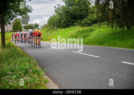 Post Nord Danmark rund besucht Gjern und die Lake Highlands während der Tour 2023 Stockfoto