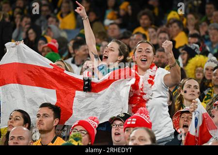 Das Halbfinale der Frauenweltmeisterschaft 2023 zwischen Australien und England findet am 16,2023. August im Stadium Australia (Accor Stadium) in Sydney，Australia statt. Stockfoto