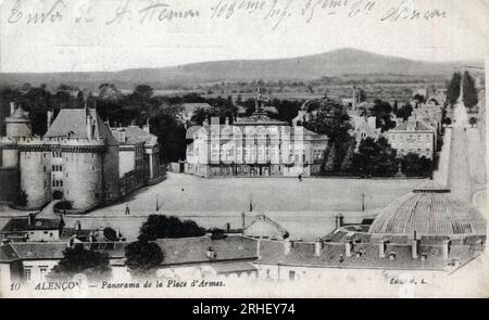 Normandie, Orne (61), Alencon : Panorama de la Place d'Armes - Carte postale datee 1917 Stockfoto