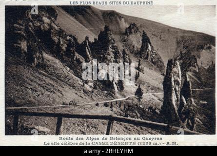 Rhone Alpes, Hautes Alpes (05), Col d'Izoard : Site de la Casse Deserte - Carte postale fin 19eme-20eme siecle Stockfoto