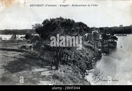 Bretagne, Finistere (29), Benodet : Kergait, embouchure de l'Odet - Carte postale datee 1933 Stockfoto