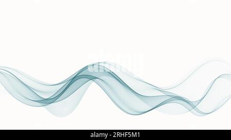 Abstrakter transparenter Wellenfluss der rauchigen Minzwelle. Stock Vektor