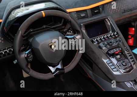 Lamborghini Aventador Ultimae Innenraum Stockfoto