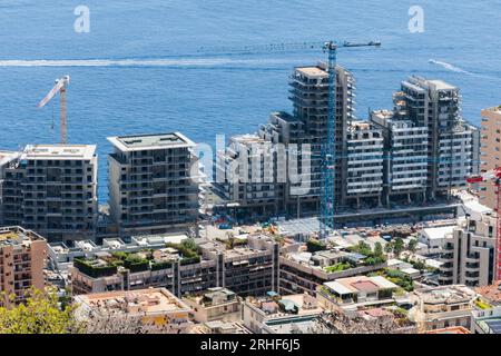 Luftbild der Bauarbeiten in Monte Carlo in Monaco Stockfoto